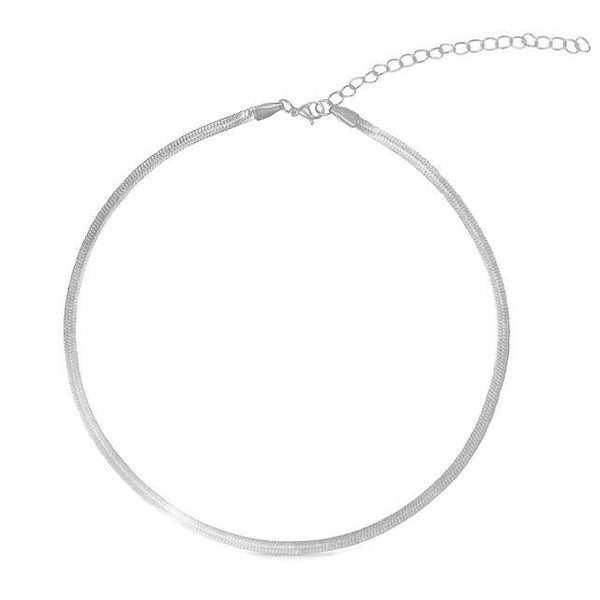 Herringbone Snake Choker Necklace (4mm)
