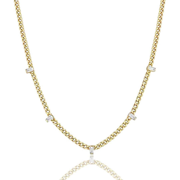 Baguette Curb Chain Necklace